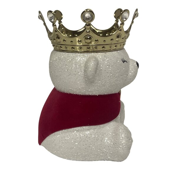 Bath & Body Works Christmas Holiday Polar Bear Ceramic Candle Holder Crown Cape - Picture 4 of 9